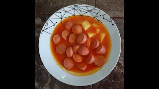 Salchichas en salsa de tomate Riquísimo y fácil de hacer Cocinando Con flor [upl. by Yerggoeg]