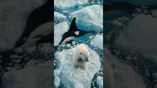 Cruise Ship Saves Polar Bear Cub from Killer Whale [upl. by Leilah]