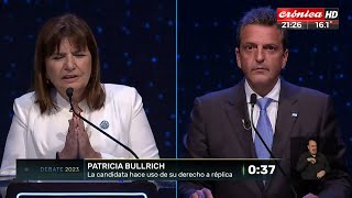 Patricia Bullrich a Massa quotHiciste todo mal duplicaste la inflaciónquot [upl. by Nore]