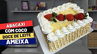 Recheio Abacaxi com coco ameixa e doce de leite Será que dá certo [upl. by Lindsley]