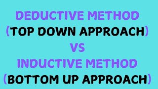 Deductive and Inductive method Top down approachBottom up approachcovergent vs divergent thinking [upl. by Acinyt]