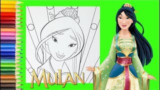 Coloring Disney Princess Mulan  Mulan Coloring Pages for kids [upl. by Yvel]