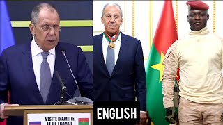 RussiaBurkina joint press briefing after Sergey Lavrov meeting Ibrahim Traore English [upl. by Tifanie612]