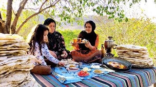 Daily routine village life  making breakfast  nomadic life  rural lifestyle in IRAN [upl. by Etnahs]