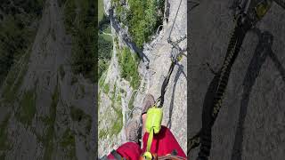 😮 Amazing and exposed via ferrata in Lauterbrunnen Switzerland  Ferrata Murren Gimmelwald [upl. by Stockton592]