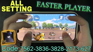 New Conqueror 5 Finger FASTER PLAYER SettingControl CODE  Daxua GAMEPLAY PUBG BGMI [upl. by Enaed]