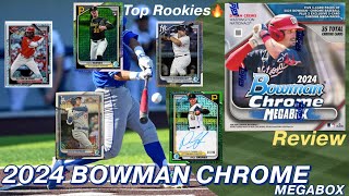 New Release 2024 Bowman Chrome Mega Box Review Numbered Parallel and Big Rookies Pulled [upl. by Ludba]