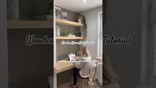 Floating Wooden Alcove Shelf Tutorial 🪚 woodenshelves shelfie shelves officedesign homeoffice [upl. by Selrac135]