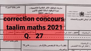 correction concours taalim maths 2021 [upl. by Anos]