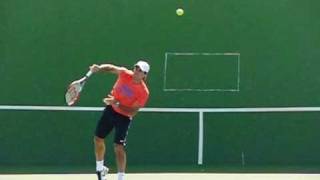 Roger Federer Practice Serves in Slow Motion [upl. by Isteb703]