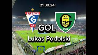 Górnik Zabrze amp GKS Katowice Gooool Podolski Komentarz ze stadionu na żywo [upl. by Enyrhtak]