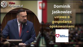 Dominik Jaśkowiec  ustawa o gospodarce opakowaniami [upl. by Ralina]