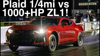 14 mile 1000 HP ZL1 Camaro vs Gutted Plaid 9Second Cars in Drag Race Battle In 4K UHD [upl. by Solana]