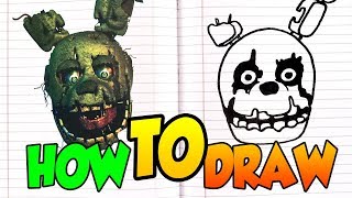 HOW TO DRAW Five Nights at Freddys 3 Springtrap Easy Way CHALLENGE [upl. by Brote981]