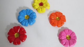 COMO HACER FLORES CON BOTELLAS DE PLASTICO RECICLADAS MANUALIDADES PRACTIKO [upl. by Remo]