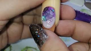 Aplicación en Polygel  French con encapsulado de concha nácar y gliters [upl. by Scherle]