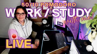 Work  Study with Me LIVE 🔴 Coworking  Study Buddy  5010 Pomodoro  Light RainSynthWave [upl. by Cyb]