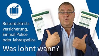 Reiserücktrittsversicherung  Jahres oder Einmalpolice Was lohnt sich wann [upl. by Dranoc]