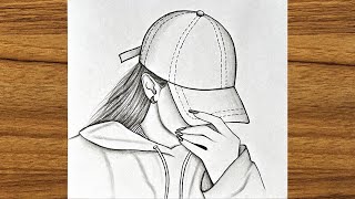 How to draw a girl with cap  Girl drawing easy step by step  Beautiful girl drawing for beginners [upl. by Nema]