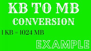 Kb to MB  kilo bytes to Mega byte  hindhi  with example [upl. by Templeton]