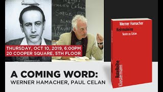 A Coming Word Werner Hamacher Paul Celan [upl. by Grodin]