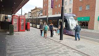 tram departure from Talbot square tram stop in blackpool81024 [upl. by Fokos213]