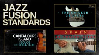 Jazz Fusion Guitar Licks  3 Course Bundle  Spain  Cantaloupe Island  The Chicken [upl. by Aihsei489]