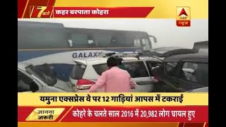 Smog leads to car pileups on Yamuna Expressway [upl. by Ayisan]