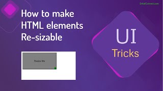 How to Create Resizable HTML Elements  Resizable and draggable div using Vanilla JavaScript [upl. by Adnyleb]