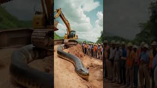 Wow Amazing  Excavator giant catches anaconda snake short snake snakevideo anaconda amazing [upl. by Coleville548]