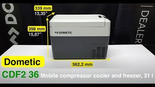 Dometic CoolFreeze CDF2 36 Mobile compressor cooler and freezer 31 l [upl. by Carisa]