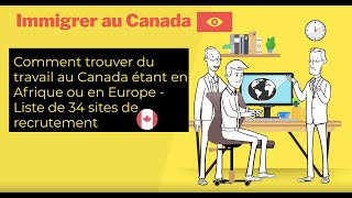 Sites d’Emploi au Canada – Les 34 Meilleurs sites de recrutement au Canada [upl. by Ytissac]