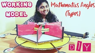 MATHEMATICAL ANGLES WORKING MODEL Maths Project Craft Work [upl. by Navillus]