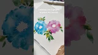 Easy Watercolor Flowers Tutorial Check comments art [upl. by Inneg]