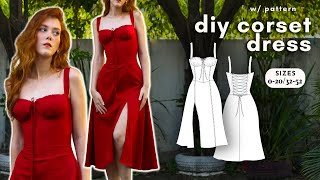 DIY COTTAGE CORE CORSET DRESS  full sewing tutorial w pattern l Juliana Corset Dress [upl. by Otho]