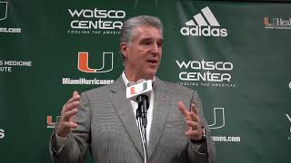 Dan Radakovich Miami Athletic Director Answers Questions At Basketball Media Day [upl. by Etiuqram]