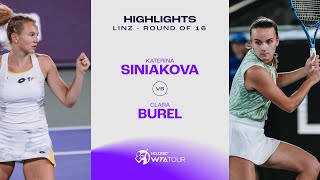 Katerina Siniakova vs Clara Burel  2024 Linz Round of 16  WTA Match Highlights [upl. by Florella680]