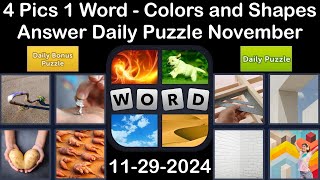 4 Pics 1 Word  Colors and Shapes  29 November 2024  Answer Daily Puzzle  Bonus Puzzle4pics1word [upl. by Chong461]