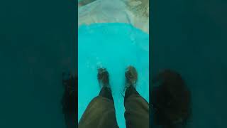 Wearing my new Black Crane Neoprene Wellies in a paddling pool [upl. by Yarg]