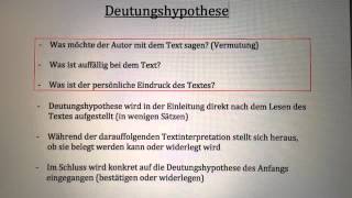 Deutungshypothese schreiben  Text Interpretation [upl. by Novla]