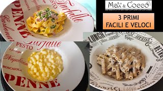 3 RICETTE di PRIMI PIATTI FACILI e VELOCI  Pronti in 20 minuti [upl. by Sucramat596]