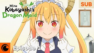 Miss Kobayashis Dragon Maid Episode 1  The Strongest Maid in History Tohru [upl. by Ailes]