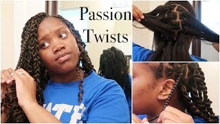 Beginner Friendly Passion Twists Short Relaxed Hair [upl. by Hareenum276]