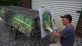 Camouflage Jon Boat Stencils Bottomlands  Time Lapse Paint Job [upl. by Bengt836]