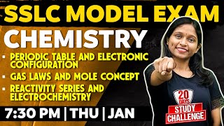 SSLC Chemistry  Periodic Table  Gas Laws and Mole Concept  Reactivity Series amp Electrochemistry [upl. by Krystal]