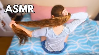 My Real Long Hair amp Bun Dropping Brushing Combing Shaking Flipping ASMR Hair Playing Triggers [upl. by Alfie]