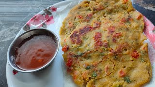 Mixed Veg Besan Suji Cheela Recipe Easy Puda Recipe [upl. by Gauldin454]