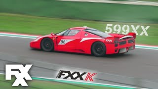 Ferrari FXX Evoluzione FXXK 599XX Symphony amp trembling in Imola Circuit [upl. by Ettevram]