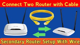 How To Connect Second Router To Main Router With LAN Cable  Secondary Router Setup TP Link [upl. by Nidnerb151]