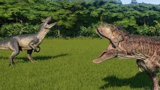 Carnotaurus VS Allosaurus  Jurassic World Evolution [upl. by Luas]